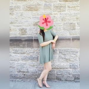 Olive Off The Shoulder Dress